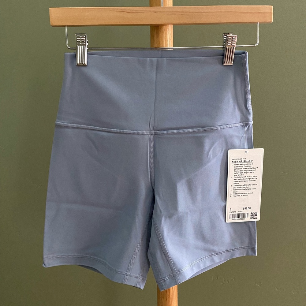 Lululemon Align HR Short 6” in Chambray, Size 6, New With Tags